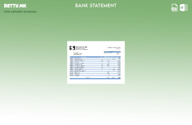 модерен стил USA First Bank of Wiki шаблон ексел за извод од банка